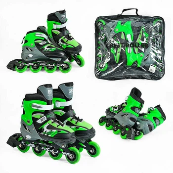 Ролики дитячі Best Roller 32944-М (розсувні, розмір 34-37, колеса: 4/Ø70 мм/PU, в один ряд, гальмо: заднє, підсвітка, сумка)