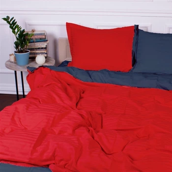 Комплект постільної білизни MirSon Satin Stripe 30-0018 + 30-0020 Nariman 160х220 Полуторний Євро (2200005263273)