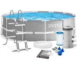 Intex Басейн каркасний 26720 np (1) об`єм:12706л (90), розмір:427х107см, сходи, насос-фільтр: 3785 л/год, драбина, тент, підстилка, в коробці