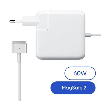 Зарядное устройство для макбука 60W, MagSafe 2, белый блок питания, зарядка для ноутбука + магнитный кабель, быстрая зарядка, адаптер питания Apple MacBook (ARS43414)
