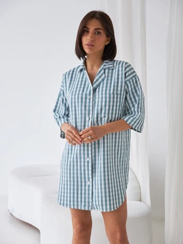 Нічна сорочка жіноча бавовняна BARWA garments 0349 S М'ятна (2110003491137)
