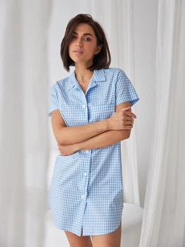 Ночная рубашка женская хлопковая BARWA garments 0364 S Голубая (2110003641037)