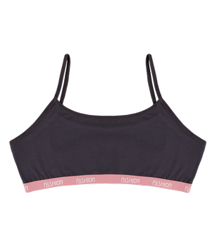Підлітковий топ на тонких бретельках із написом FASHION - Donella - 5971PD6 - 152-158 см - Темно-сірий