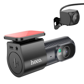 Автомобільний відеореєстратор Hoco DV8 2K 1.47", 2560p/25fps, WiF з дисплеєм та камерою заднього виду Black