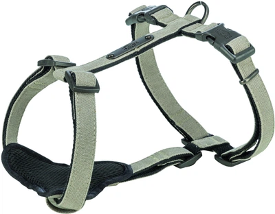 Шлея Trixie CityStyle H-harness для собак бавовна S–M 42–60 см 15 мм Світло-сіра (4053032682627)