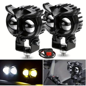 Светодиодная двухцветная фара Moto LED Mini Сова 20W 2000Lm 9-60V для мотоцикла, мопеда, скутера