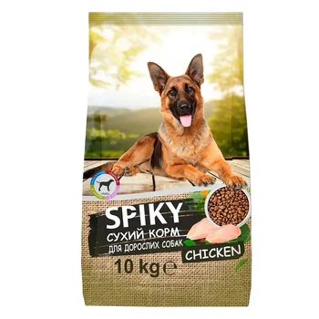 Сухой корм для взрослых собак всех пород Spiky с курицей 10 кг.