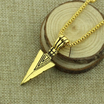 Чоловіча металева підвіска, ланцюжок на шию, кулон зі сталі Arrow