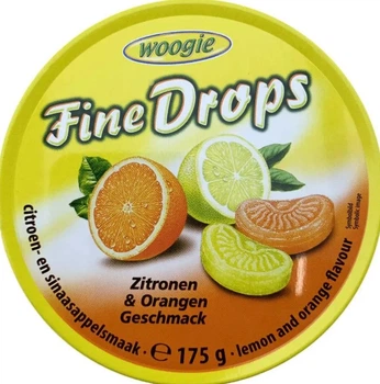 Леденцы Woogie Fine Drops со вкусом лайма и апельсина 175г