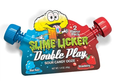 Кисла рідка цукерка Toxic Waste Slime Licker Double Play Sour Candy Blue Razz Strawberry 40г