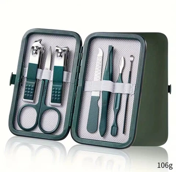 Набір манікюрних ножиць для нігтів 7 штук Зелений SET086-7pcs