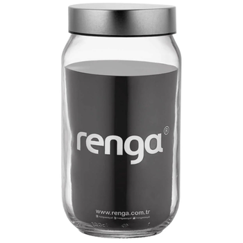 Емкость для сыпучих стеклянная с металлической крышкой RENGA прозрачная 1000 мл