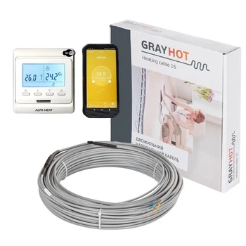 Нагревательный кабель Grayhot 115 м, 1725 Вт + Wi-Fi терморегулятор