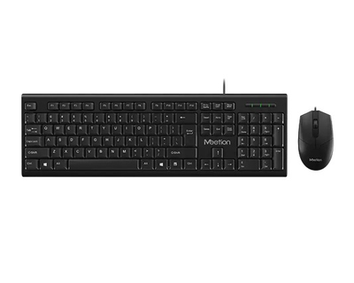 Набор Combo MEETION 2in1 Keyboard, Mouse USB Corded MT-C100, RU, EN раскладки, black