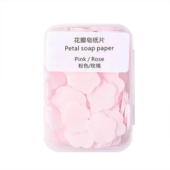 Мило на основі кукурудзяного крахмалю у вигляді пелюсток паперу Petal Soap Paper у футлярі Rose Рожеві