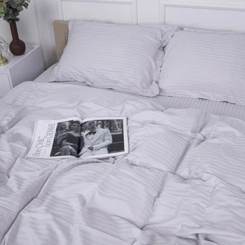 Наволочка с ушками MirSon Satin Stripe 30-0010 Light Gray 70x70 см (2200005251249)