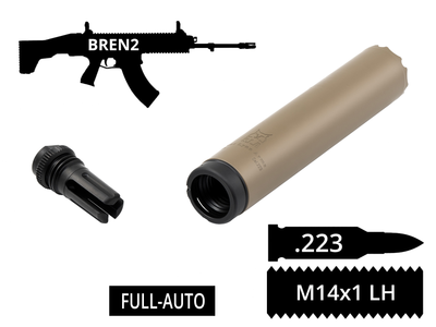 2в1 фулл-авто пбс койот пламегас S.L.A. Military FH с быстросъемом .223 14x1 Lh CZ BREN2