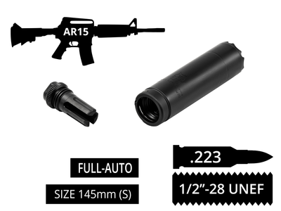 2в1 фулл-авто пбс+пламегас S.L.A. Military S FH с быстросъемом .223 1/2x28 UNEF AR-15