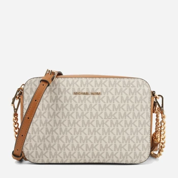 Сумка крос-боді через плече жіноча маленька Michael Kors Jet Set BG-MK-7 Біла (192317779738)