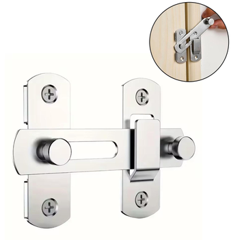 Дверной замок - защелка Door Lock задвижка / засов из нержавеющей стали для развижных дверей / ворот / шкафа + винты, серебристый (101758999)