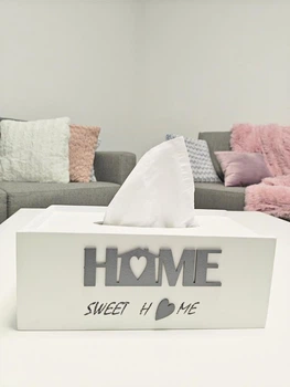Серветниця Home 26*14*9,5 коробка для серветок білого кольору Silver white (Box4)