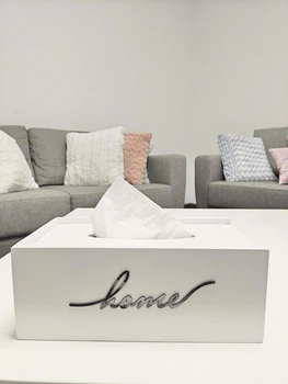 Салфетница Home 26*14*9,5 коробка для салфеток белого цвета Silver white (Box2)