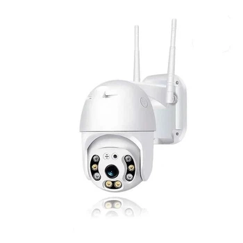 Камера видеонаблюдения от WIFI уличная поворотная IP-камера со звуком ночным видением датчиком движения внешняя беспроводная с управлением через приложение Белая
