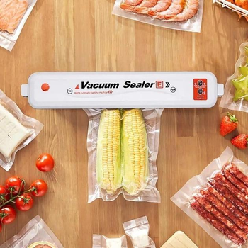 Вакуумный упаковщик Бытовой вакууматор продуктов Vacuum Белый
