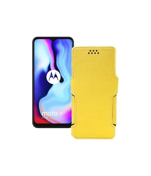 Чохол-книжка з екошкіри для телефону Motorola Moto E7 Plus Жовтий
