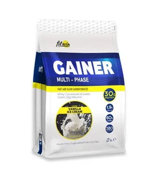 Гейнер FitWin Gainer Multi-Phase 1.5 кг 30% білка Ванільне морозиво