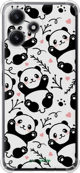 Силикон с усиленными углами чехол на Xiaomi Redmi 12 5G Панды "4318sp-3194-70447"