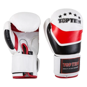Боксерские перчатки TopTen, DX-31, 12oz, бело-красный