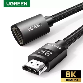 Кабель HDMI 2.1 UGREEN HD151 Подовжувач HDMI to HDMI M/F 8K@60Hz 4K@120Hz 48Gbps eARC HDCP для PS5 GoPro Hero Black 2m (40450)