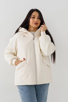 Куртка однотонная женская On me 5211 3XL Молочный