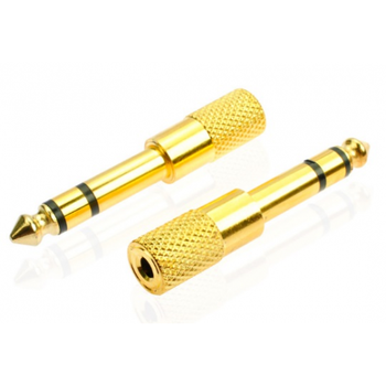 Конвертер Jack 6.3 (тато) / Jack 3.5 (мама) Stereo, Gold, метал, Q100