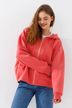 Толстовка однотонная женская 24-103 4XL Терракотовый