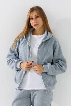 Толстовка однотонная женская LAWA WBC02436 2XL Серый