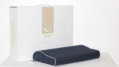 Подушка ортопедична MirSon №7067 Elite Noble Stripe Blue Sea Kiddy Boy 50х29х5/8 (2200003400069)