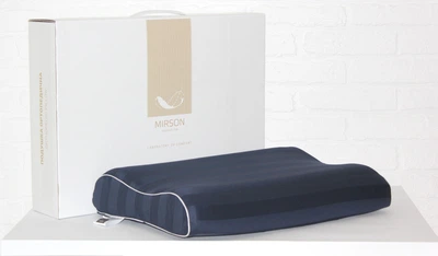 Подушка ортопедична MirSon №7109 Elite Noble Stripe Blue Sea Aero 58х40х10.5 (2200003400588)