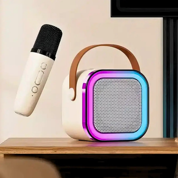 Детский беспроводной караоке микрофон с колонкой 2в1 К12 Беспроводная Bluetooth колонка
