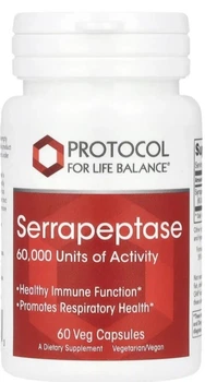 Серрапептаза Protocol for Life Balance Serrapeptase 60 вегетарианских капсул в упаковке (ARE-573427)
