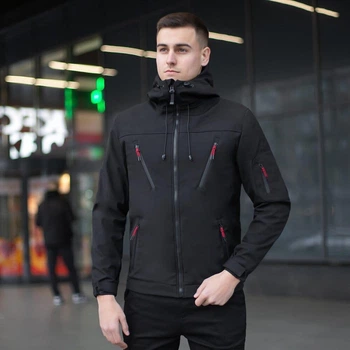 Мужская демисезонная куртка SoftShell S черная (OWku11ba)