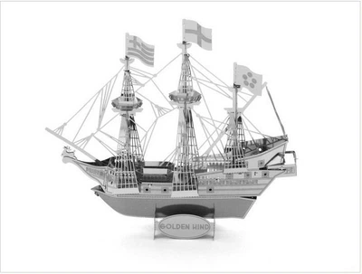 3D пазл металевий галеон Золота Лань (Golden Hind)