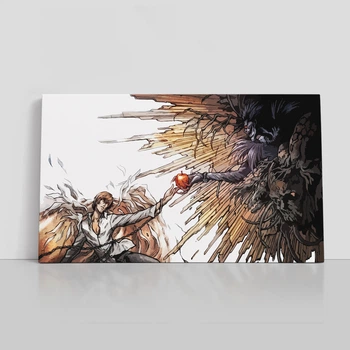 Интерьерная картина Тетрадь Смерти, Кира и Рюк, Сотворение Адама, пародия, Death Note, аниме постер, 24×42 см (id3582)
