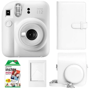 Набор камера моментальной печати Fujifilm Instax Mini 12 White + чехол + фотопленка 20 шт + фотоальбом 108 + фоторамка