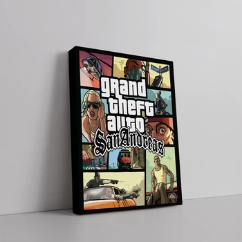 Інтер'єрна картина ГТА, Значна автокрадіжка, Grand Thief Auto, GTA San Andreas, плакат для геймера, 37×30 см (id3626)