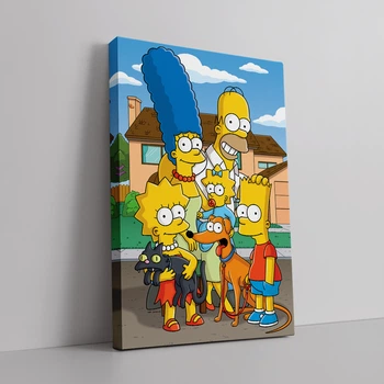 Интерьерная картина Семейство Симпсонов на улице, Simpsons, 60×40 см (id1026)