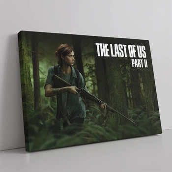 Інтер'єрна картина Останні з нас 2, Last Of Us 2, Еллі з рушницею, декор кімнати геймера, 43×60 см (id4311)
