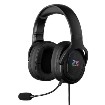 Навушники 2e hg330 7.1 gaming, Black, usb, мікрофон, динаміки 50 мм, підтримка звуку 7.1, rgb підсвічування, 32 Ом, 2 м (2e-hg330bk-7.1)