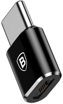 Адаптер переходник Baseus Micro USB Female To Type-C Male Adapter Converter 2.4A Быстрая зарядка (CAMOTG-01) Black